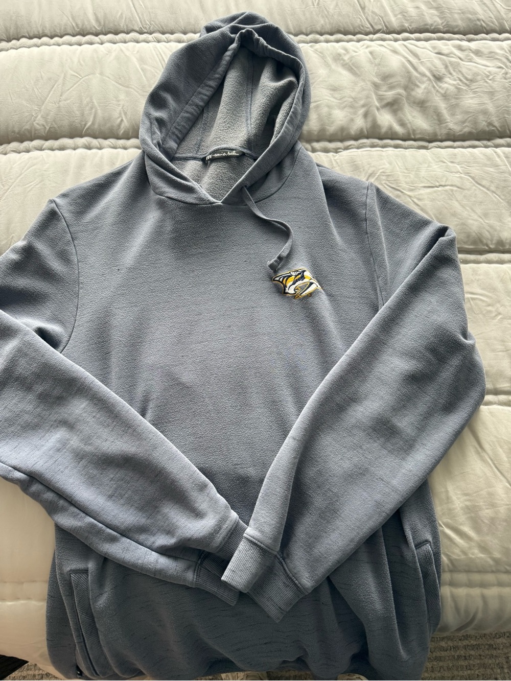 Travis Mathew Light Gray Hoodie with Small Embroidered Logo
